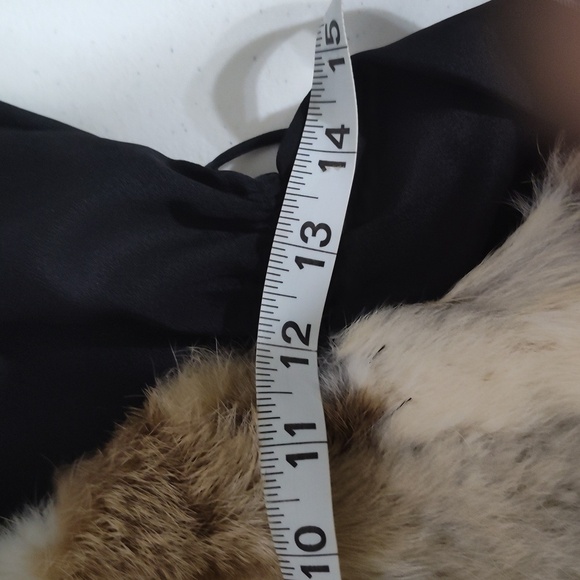 Boundary & Co black dress with rabbit fur size extra small with pockets no belt - Picture 7 of 9